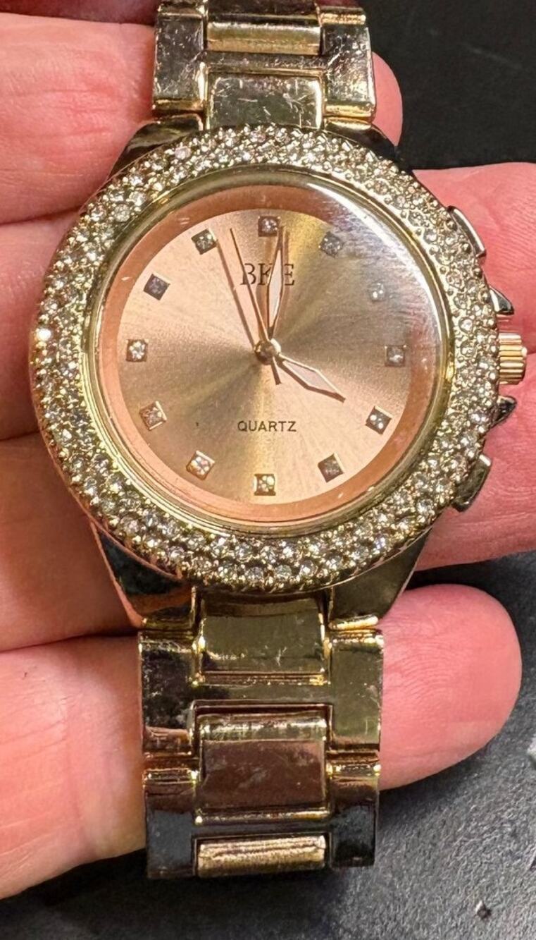 Women's BKE Watch, Rose Gold Tone with Rhinestones